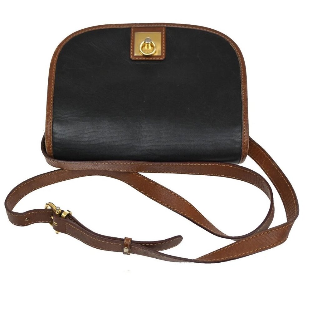 CELINE Ring Logo Shoulder Bag Leather Black Italy GHW 67CA399 - Picture 5 of 15